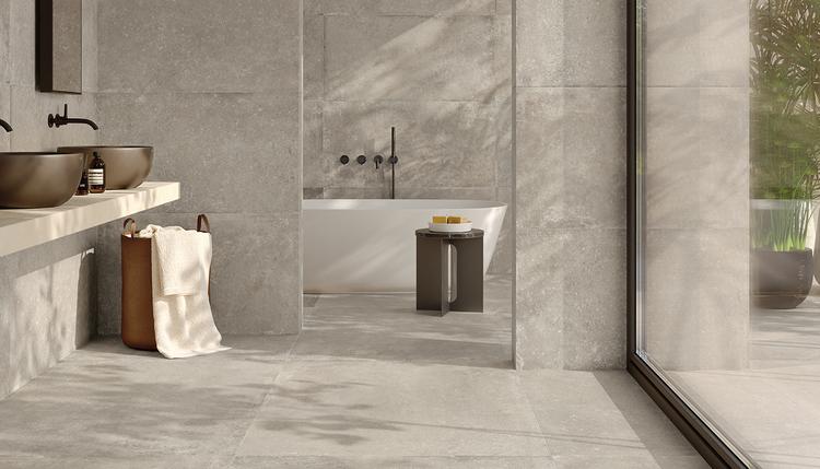 Ever-Stone | Emilceramica Gres Porcellanato Emil Ever-stone Pietra Bagno Grey Fondo Immagine Gallery | Emilceramica