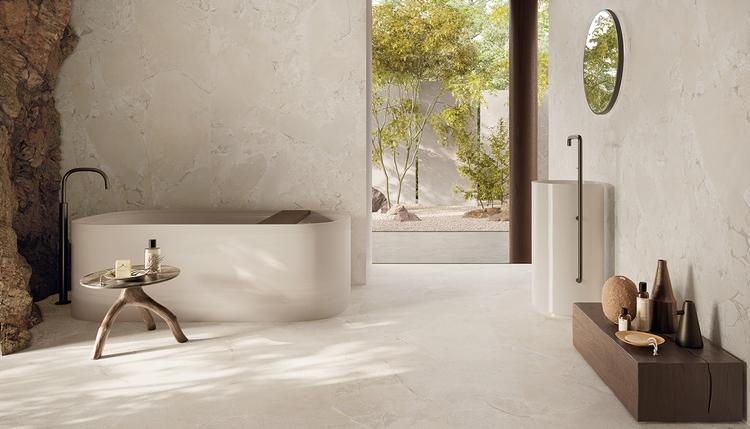Unique Intensity | Emilceramica Gres Porcellanato Provenza Unique Intensity Stone Pietra Bagno White Purestone,white Cobblestone Immagine Gallery | Emilceramica
