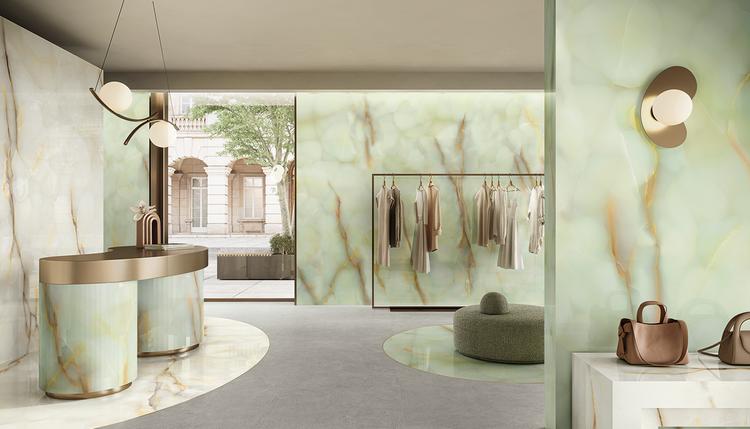 Tele di Marmo Pure Onyx | Emilceramica Gres Porcellanato Emil Tele Di Marmo Pure Onyx Brick,marmo Negozio Cenere Fondo,onyx Perla ,onyx Giada Immagine Gallery | Emilceramica