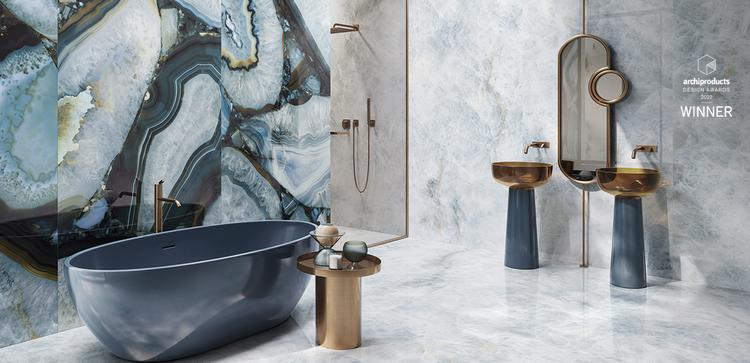 Tele di Marmo Precious | Emilceramica Gres Porcellanato Emil Tele Di Marmo Precious Marmo Bagno Agate Azure Agate,crystal Azure Crystal Immagine Gallery | Emilceramica