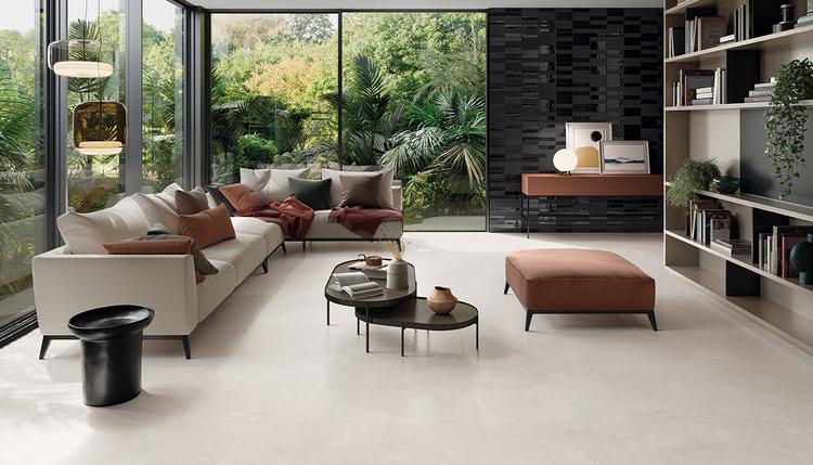 Totalook | Emilceramica Gres Porcellanato Emil Totalook Cemento,brick Living Bianco Immagine Gallery | Emilceramica