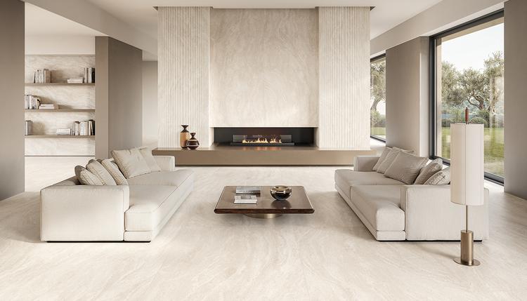 Dual Travertine | Emilceramica Gres Porcellanato Emil Dualtravertine Pietra,brick Living White Poro Aperto,white Poro Chiuso,white Roma Magna Immagine Gallery | Emilceramica