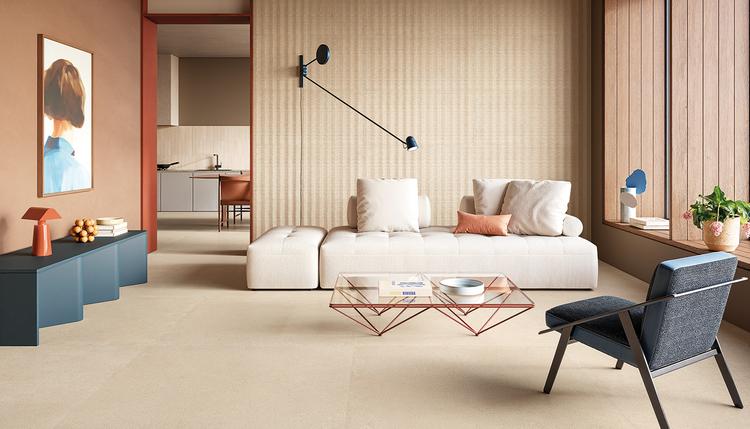 Pietra Essenza | Emilceramica Gres Porcellanato Emil Pietra Essenza Pietra Living Mandorla Fondo,mandorla Dune Immagine Gallery | Emilceramica