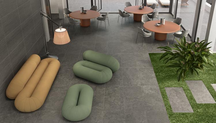 Portland Stone | Emilceramica Gres Porcellanato Ergon Portland Stone Pietra Ristorante Anthracite Vein Cut,anthracite Cross Cut Immagine Gallery | Emilceramica