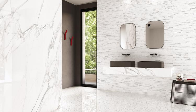 Tele Di Marmo | Emilceramica Gres Porcellanato Emil Tele Di Marmo Marmo Bagno Statuario Michelangelo Base,statuario Michelangelo Seminato Di Tessere,statuario Michelangelo Doghe Immagine Gallery | Emilceramica